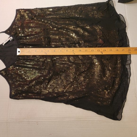 💚 RICKIS Glam Mesh Sequin Tank Top Size Small - Picture 9 of 9